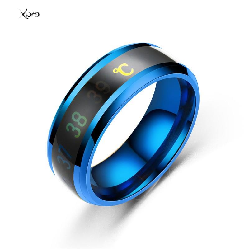Temperaturring Titanstahl Stimmung Emotion Gefühl Intelligente temperaturempfindliche Ringe für Frauen Männer Wasserdichter Schmuck
