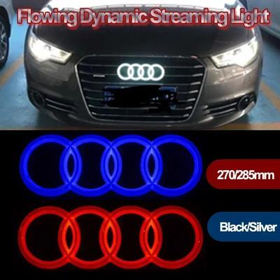 Für heiß 273/285mm LED Auto Frontgrill Dynamisches Streamer Emblem Heckklappen Abzeichen Aufkleber A6 A3 A4 A6L A5 A7 Q3 Q5 Q7 Q8