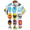 Camisa Vintage para Hombre 3D Lucha Libre Mexicana Estampada Ropa de Alta Calidad para Hombre Holgada Oversize Moda Casual Manga Corta