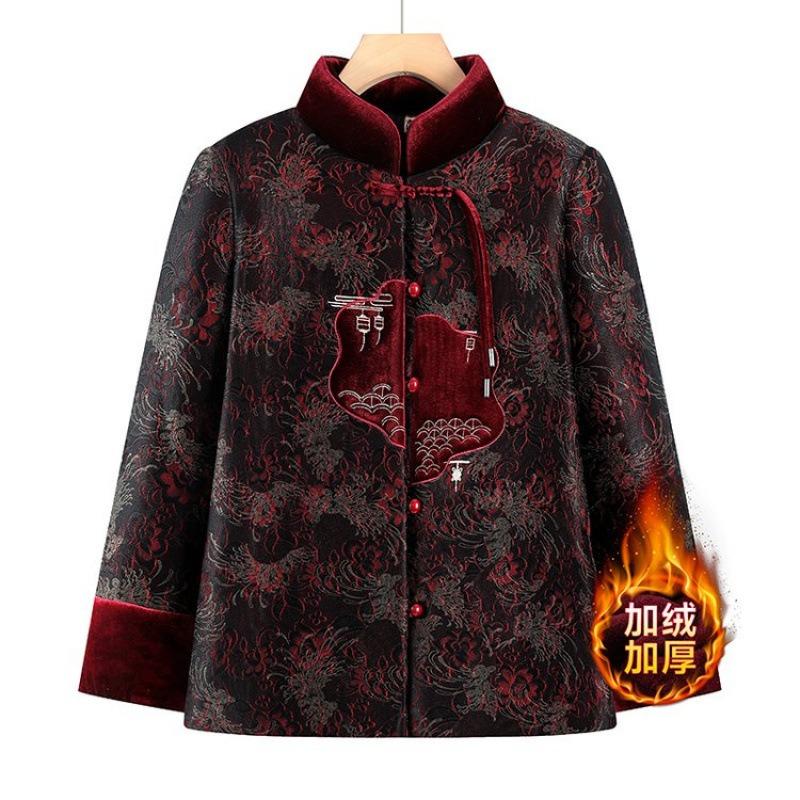 New Winter Cotton-padded Jacket with Velvet Wife Jacket and Thickened Old Cotton-padded Jacket.