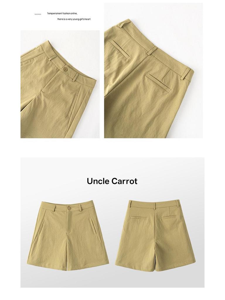 Women's 2026 Summer High-Waisted Loose Wide-Leg Capri Shorts - Casual Straight Five-Point Style