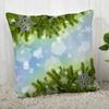 45x45cm Decorative Polyester Pillowcase Merry Christmas Christmas Tree Square Zipper Pillowcase Autumn Pillowcase