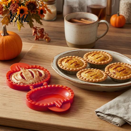 Nonstick Hand Pie Press 2Pcs Fall Molds Set, Autumn Theme Dough for Pumpkin Apple And Kitchen Baking Tools Acorn Mini Fruit Pies, Thanksgiving Tools,