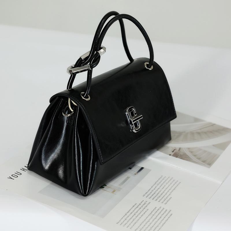 

New Fashionable Cowhide Crossbody Shoulder Bag, Women s Genuine Leather, Large Capacity, High-end Feel, Hundred Handle Tote Bag чёрный