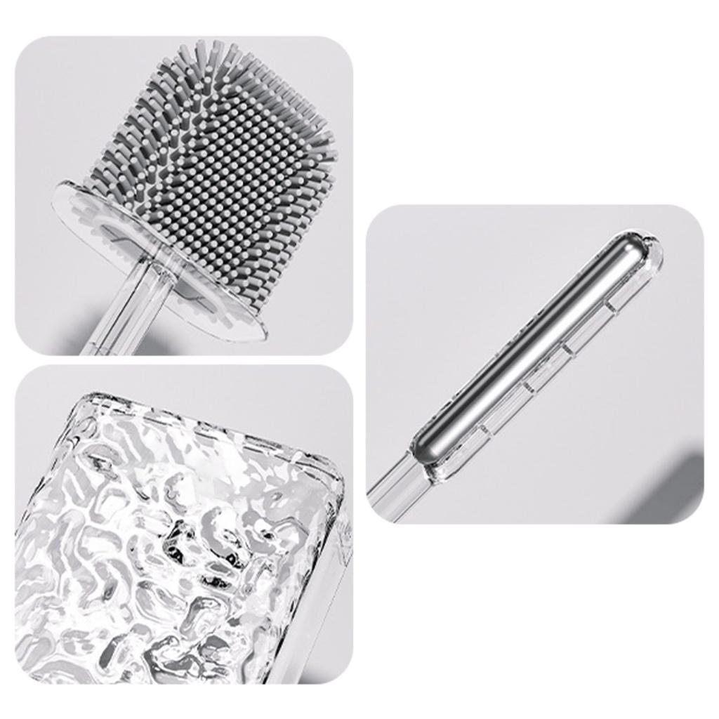 Toilet Brush Deep Cleaner Silicone Toilet Brushes with Flexible Bristles Toilet Brush with Quick Drying Holder Set