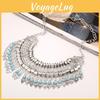 Style Ethnic Simulation Gemstone Decoration Tassel Design Women Necklace