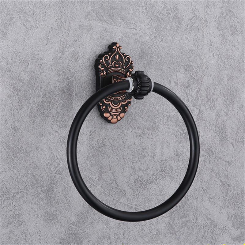 Tuqiu Antiker Geschnitzter Handtuchhalter Wandmontiert Schwarz Handtuchständer Badezimmer Aluminium Handtuchstange Schiene Weiß Handtuchhalter