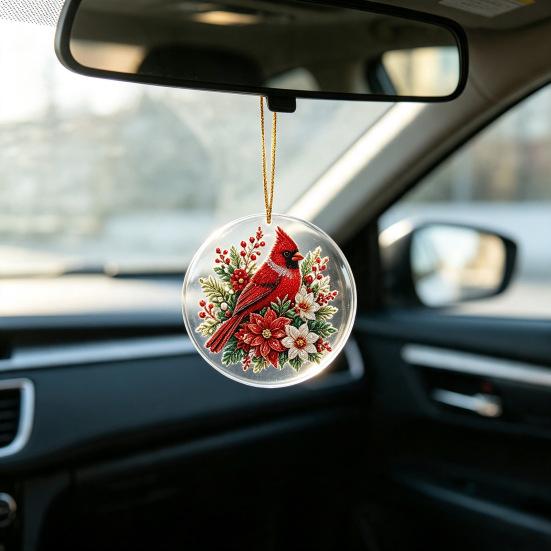 Acrylic Holiday Hanging Ornaments Christmas Ornament, Double Side Printed Santa Pendant for Tree Window, Personalized Gift Tags 2D Flat Festive Decor