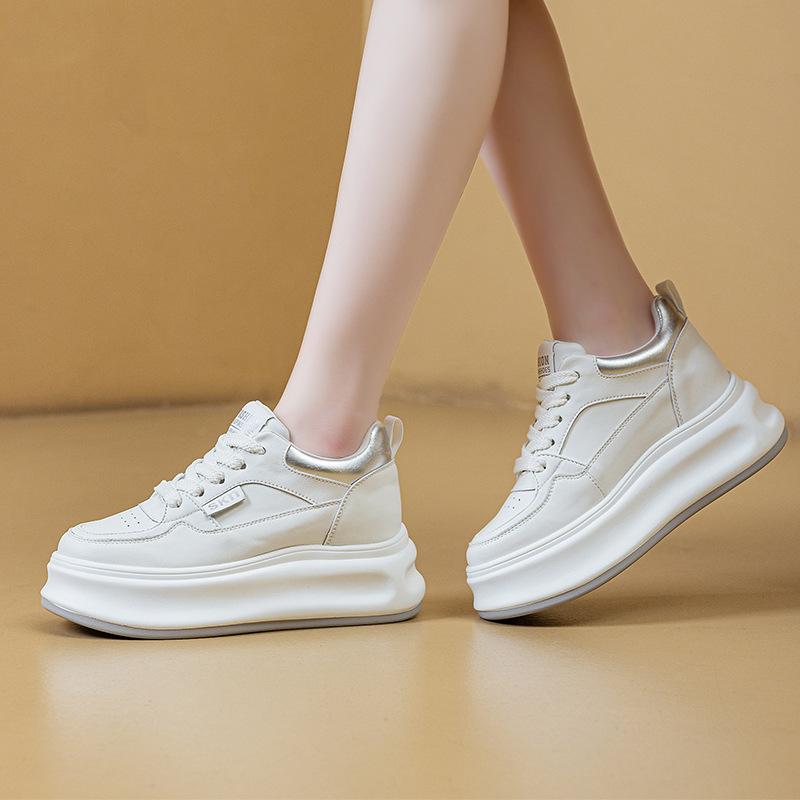 Board Shoes 2026 Spring Thick Soled Women's Versatile Single Shoes  Sponge Cake Sports Shoes for Women