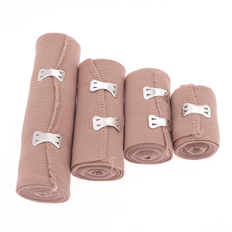 1 Roll Compression Bandage Wrap With Clips Sports Bandages Tape For Ankle Wrist Arm Leg Sprains First Aid Bandages Measure