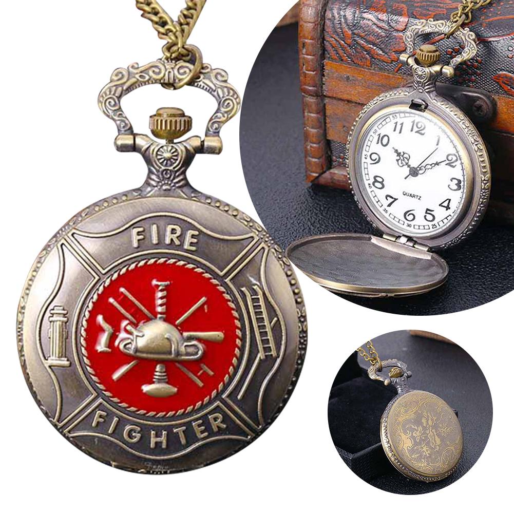Vintage Pocket Watch Bronze Color Quartz Watch Cool Chain Hollow Love Heart Watches Necklace Pendant Gifts For Women Man