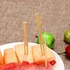 100Pcs/Set Bamboo Cocktail Forks Bbq Fruit Pick Beige 9Cm Stick Skewers