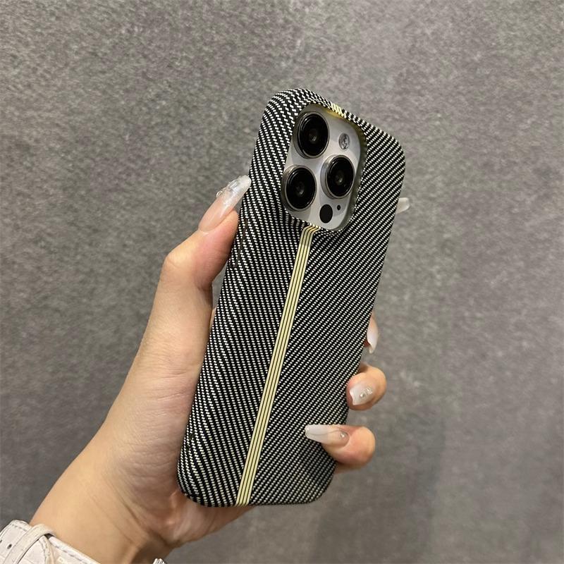 

Ультратонкий бронированный чехол-бампер из углеродного волокна для iPhone 16 15 14 13 12 11 Pro Max Plus, ударопрочный защитный жесткий прохладный чехол iPhone 15 Pro жёлтый