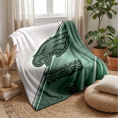 Philadelphia Eagles Flannel Fleece Blanket Cozy Warm Throw Blanket For Couch Bed Travel All Season Use
