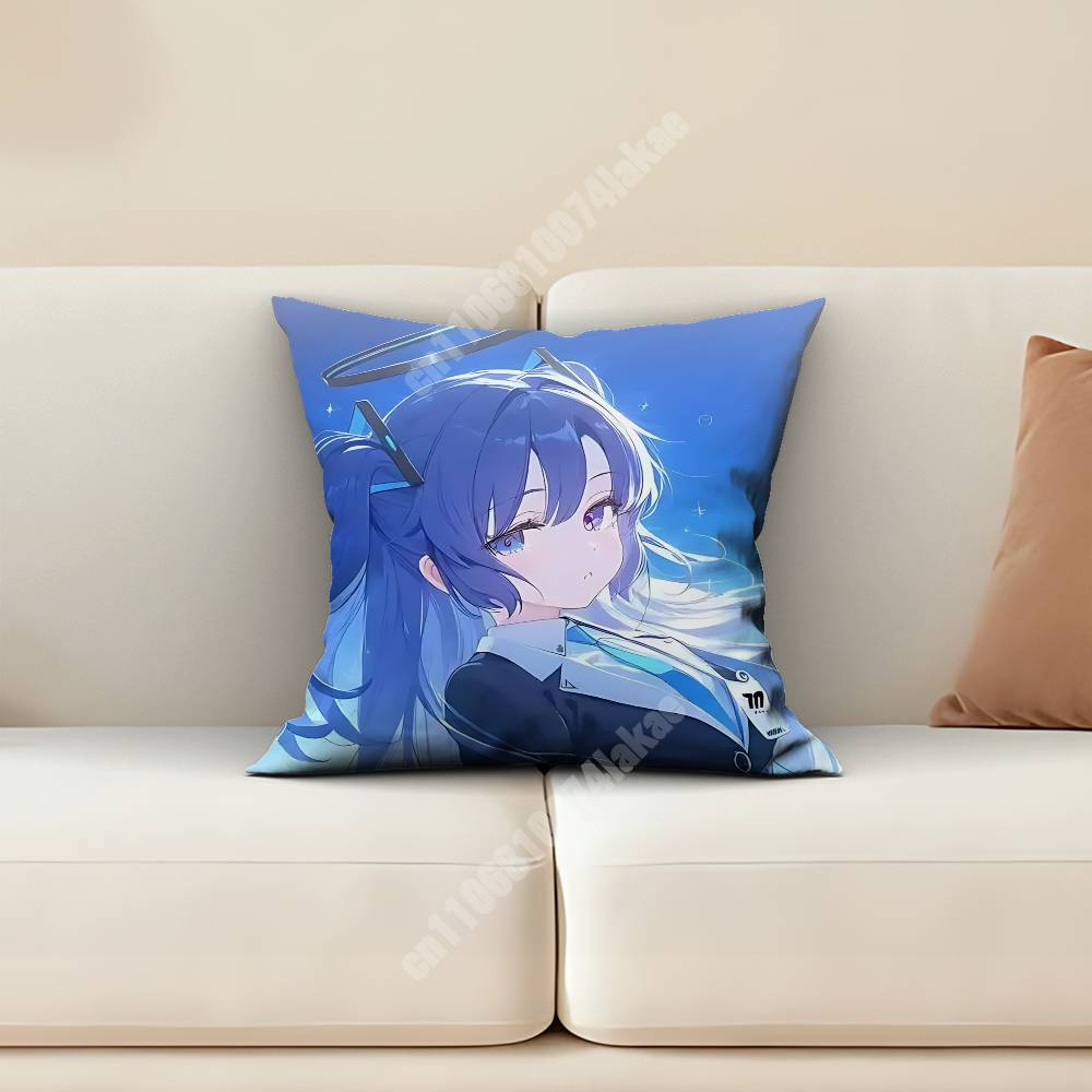 Blue Archive Hayase Yuuka Pillow Cover Sofa Couch Cushion Case Home Living Room Decoration