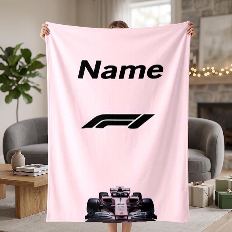 F1 Custom Flannel Blankets Soft Warm Cozy Throws for Home Decor Holiday Gifts