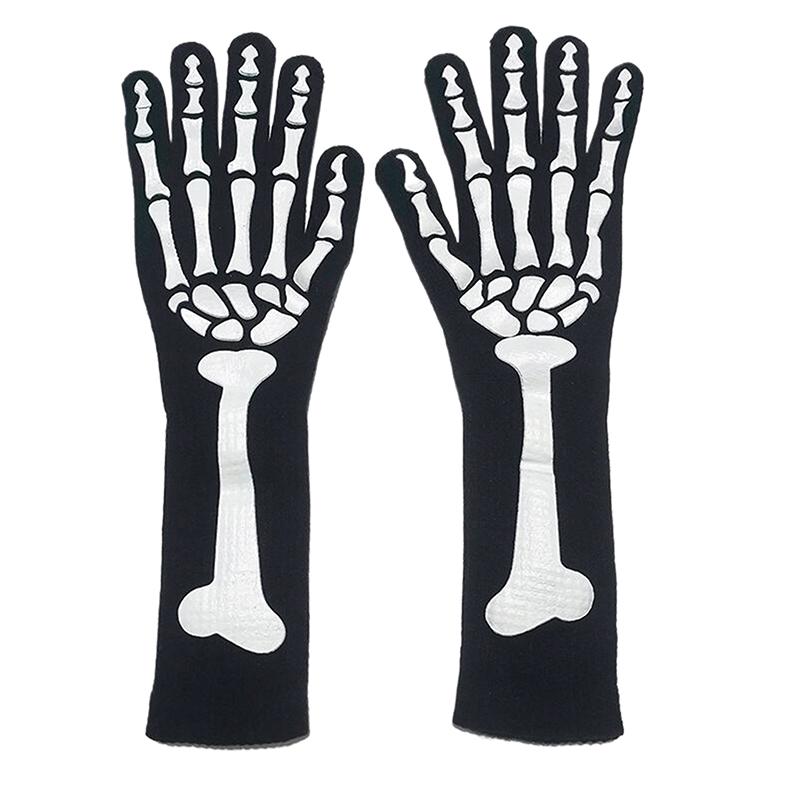 Fashion Halloween Skeleton Ghost Gloves Hat Creative Luminous Half Finger Full Fingers Print Warm Breathable Gloves Gifts