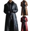 Cappotto da Uomo Monopetto Tinta Unita Autunno Inverno Manica Lunga Colletto Reversibile Giacca Cappotto Punk per Equitazione