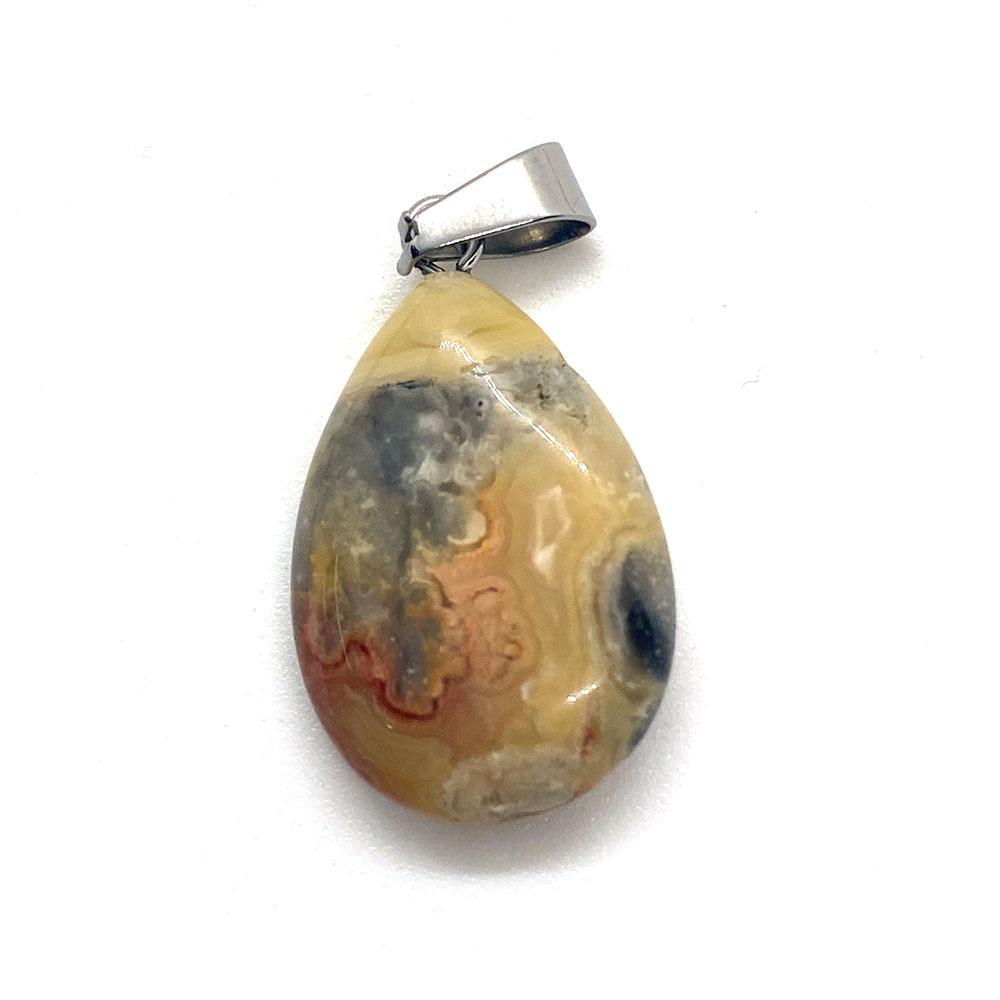 Opal Teardrop Pendant, 17x27mm Stone, Single Hole Melon Seed Buckle, DIY Necklace Jewelry Accessory