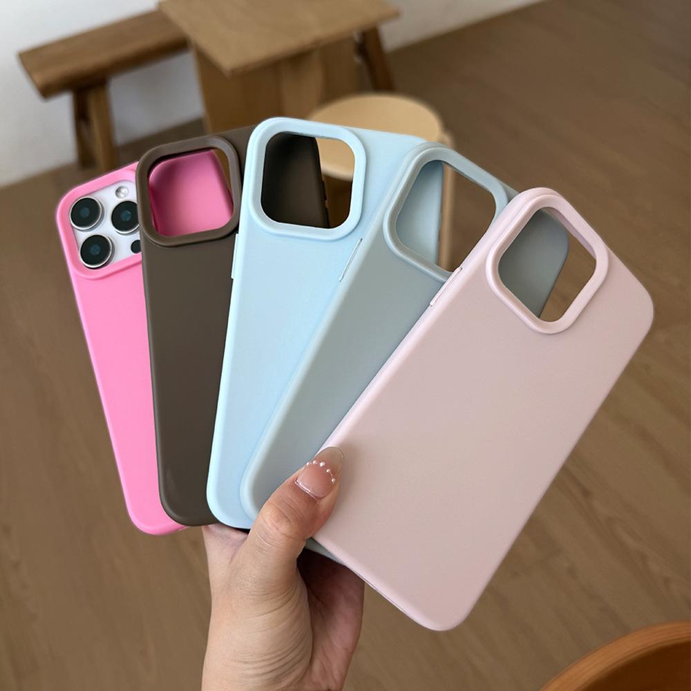Applicable To Apple 17 Simple Solid Color Skin Feeling Mobile Phone Case Iphone15pro Silicone Anti-drop 13 All-inclusive Protective Case