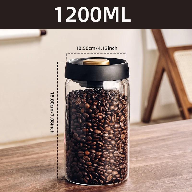 Vacuum Sealed Jar Coffee Bean Storage Bottle Kitchen Food Grain Tea Glass Jar Fresh Storage Jar Kitchen Accessories Kitchen Jars
