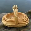 Japanese Style Bamboo Handle Basket Set (5-Pack)