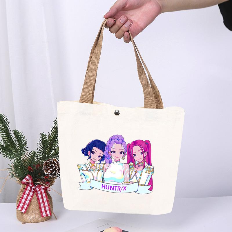 K-Pop Anime Cartoon Printed Student Fashion Casual Canvas Bag Going Out High Value Portable Shoulder Bag