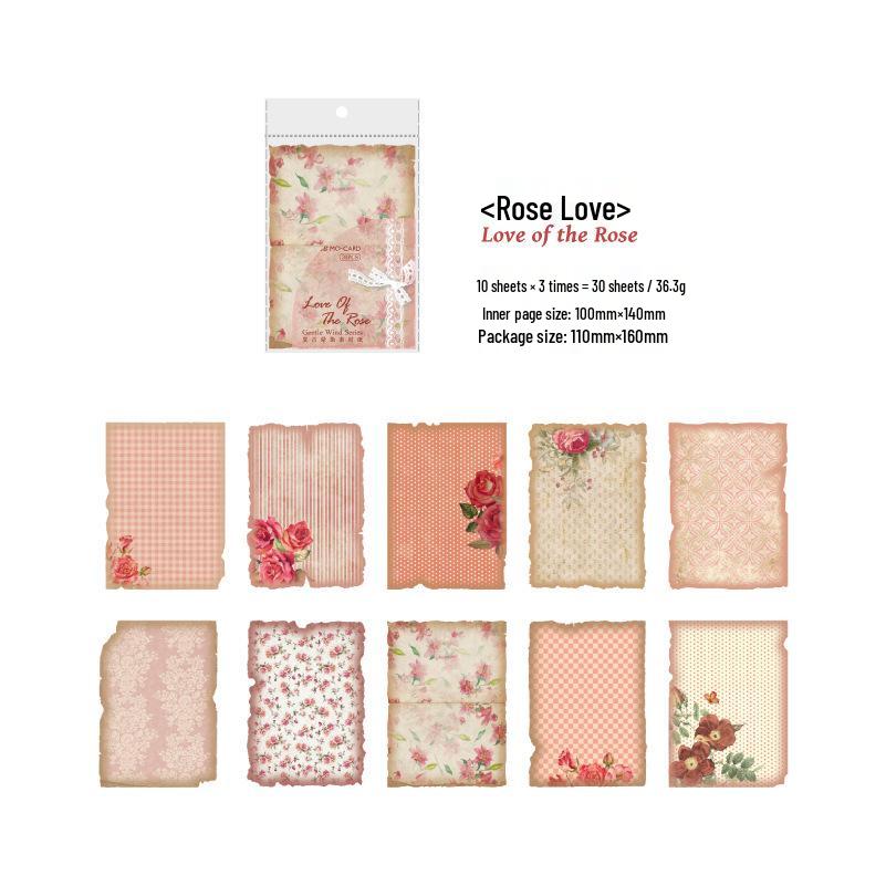 Mò Mò Retro Watercolor Texture Paper - Pastoral Gentle Wind Series Burned Irregular Journal Base Material