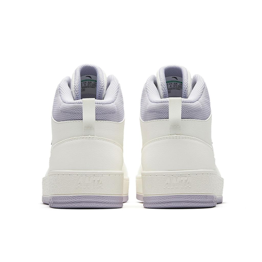 Anta First Year Textile, Synthetic Leather High Top Women's Shoes Women's Ivory White/Light Purple Gray 922548083-1