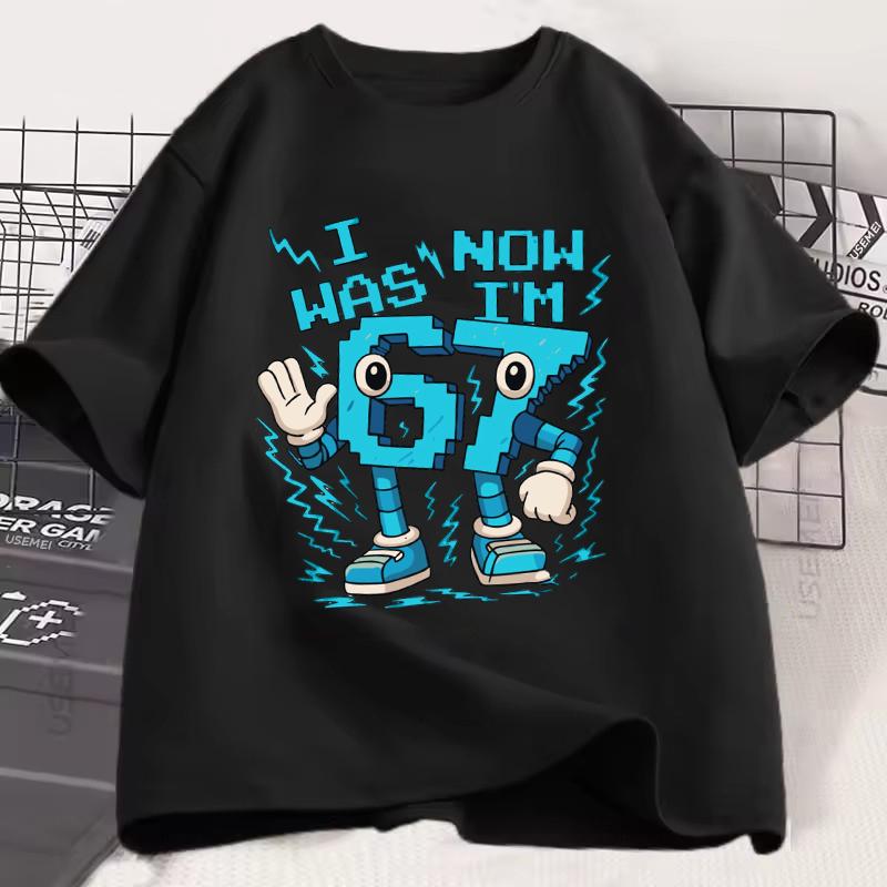 Unisex Women Fashion Gaming Meme T-Shirt Y2k Casual Tees Tops for Boys Girls Funny Six Seven 67 Brainrot Print Short Sleeve T Shirt