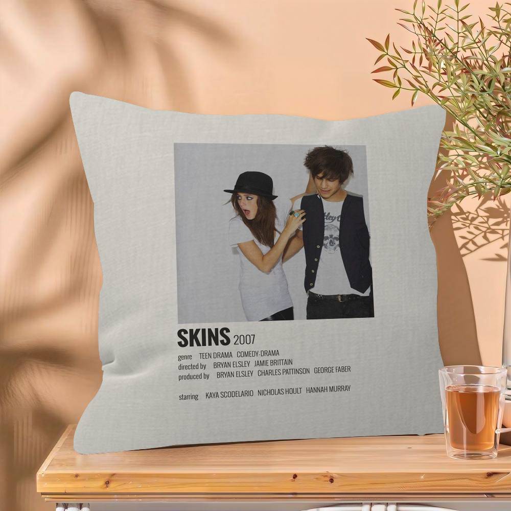 Teen TV Series Skins Generation Pillow Covers Cartoon Sofa Decorative Home Double-sided Printing Short Plush Cute Cushion Cover