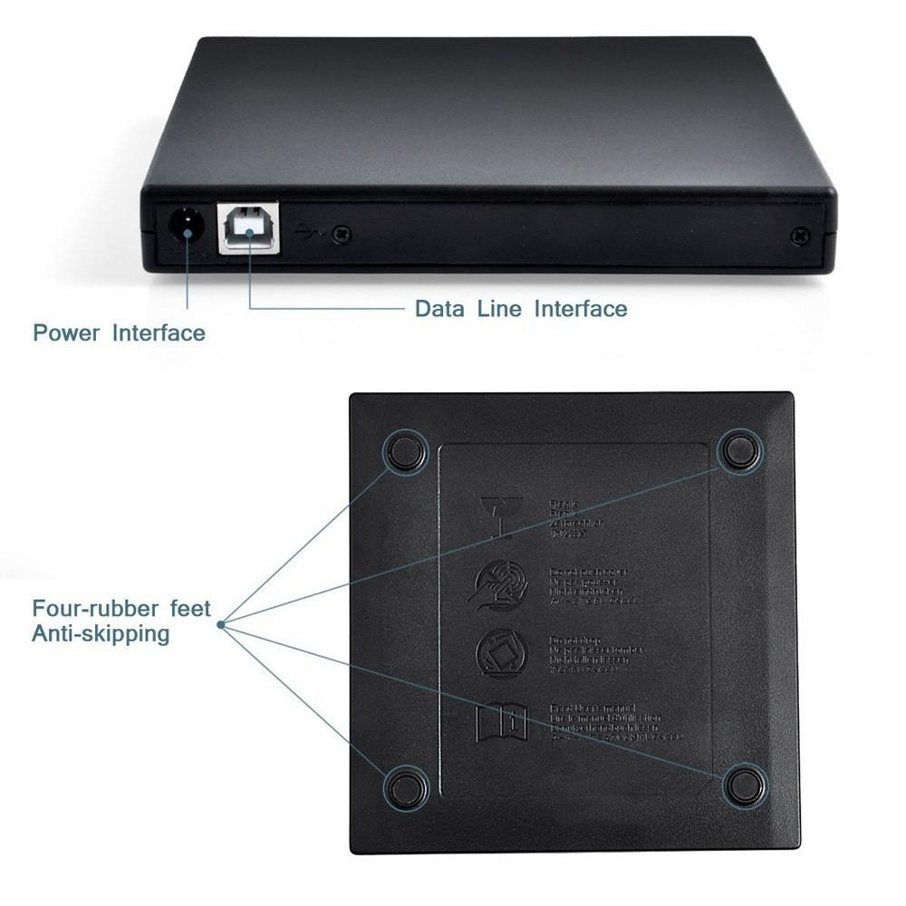 External Usb Cdrw Drive With 24x Burn Speed For Laptop Data Backup