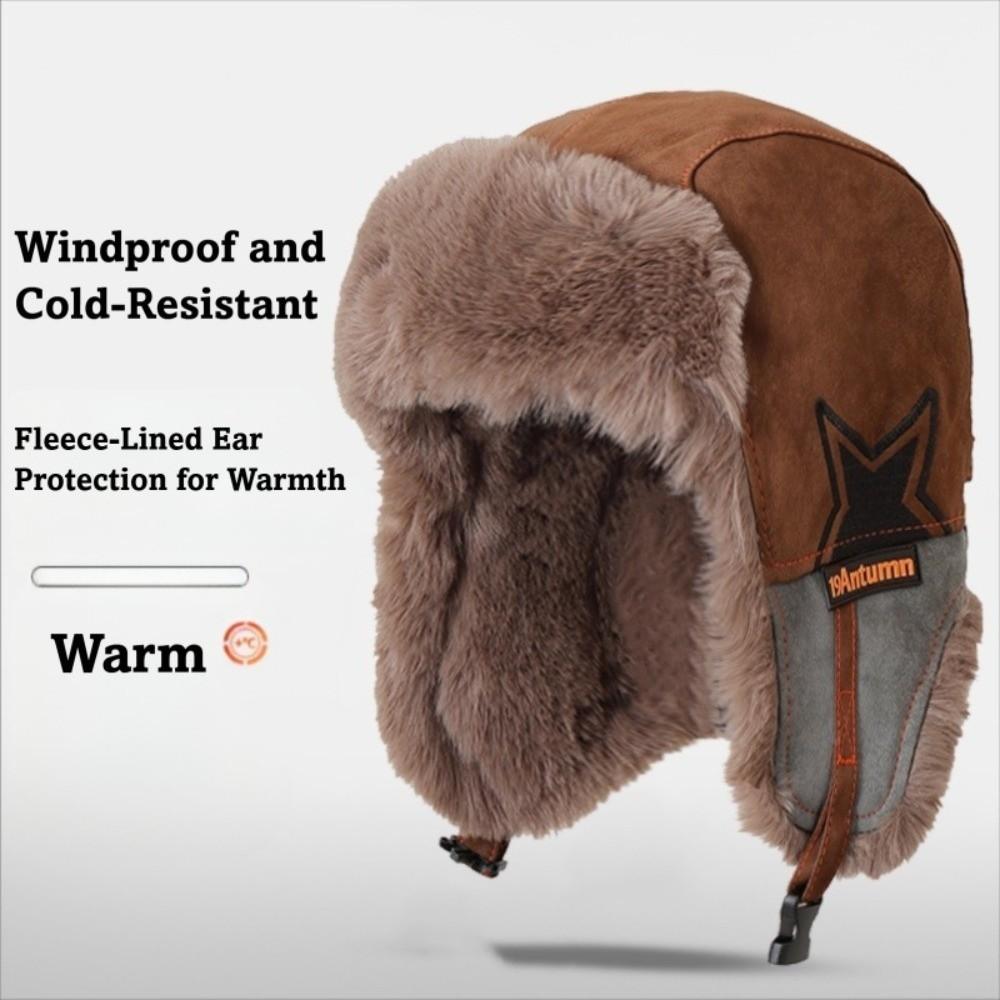 Cozy Thickened Lei Feng Hat Warm Soft Ear Protection Hat Windproof Ushanka Hat Winter Travel Casual Wear