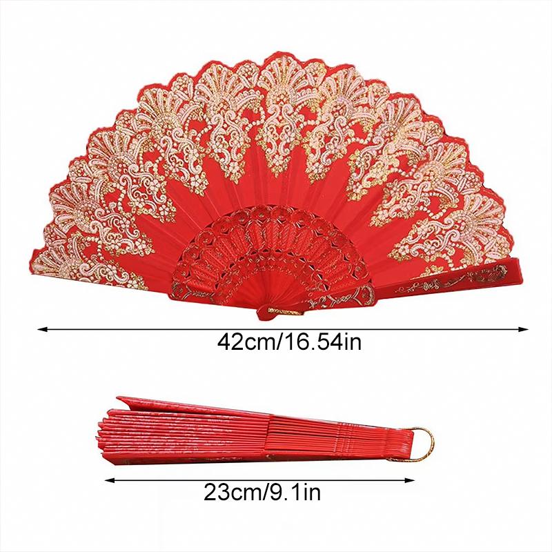 1PC Classica Gift Plastic Dance Performance Folding Colorful New Chinese Style Ancient Style Fan Elegant Carved Photography