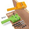 Drilling Guide Tool with 6/8/10mm Hole Punch Locator for Woodworking Projects Including Easy Setup Mechanism