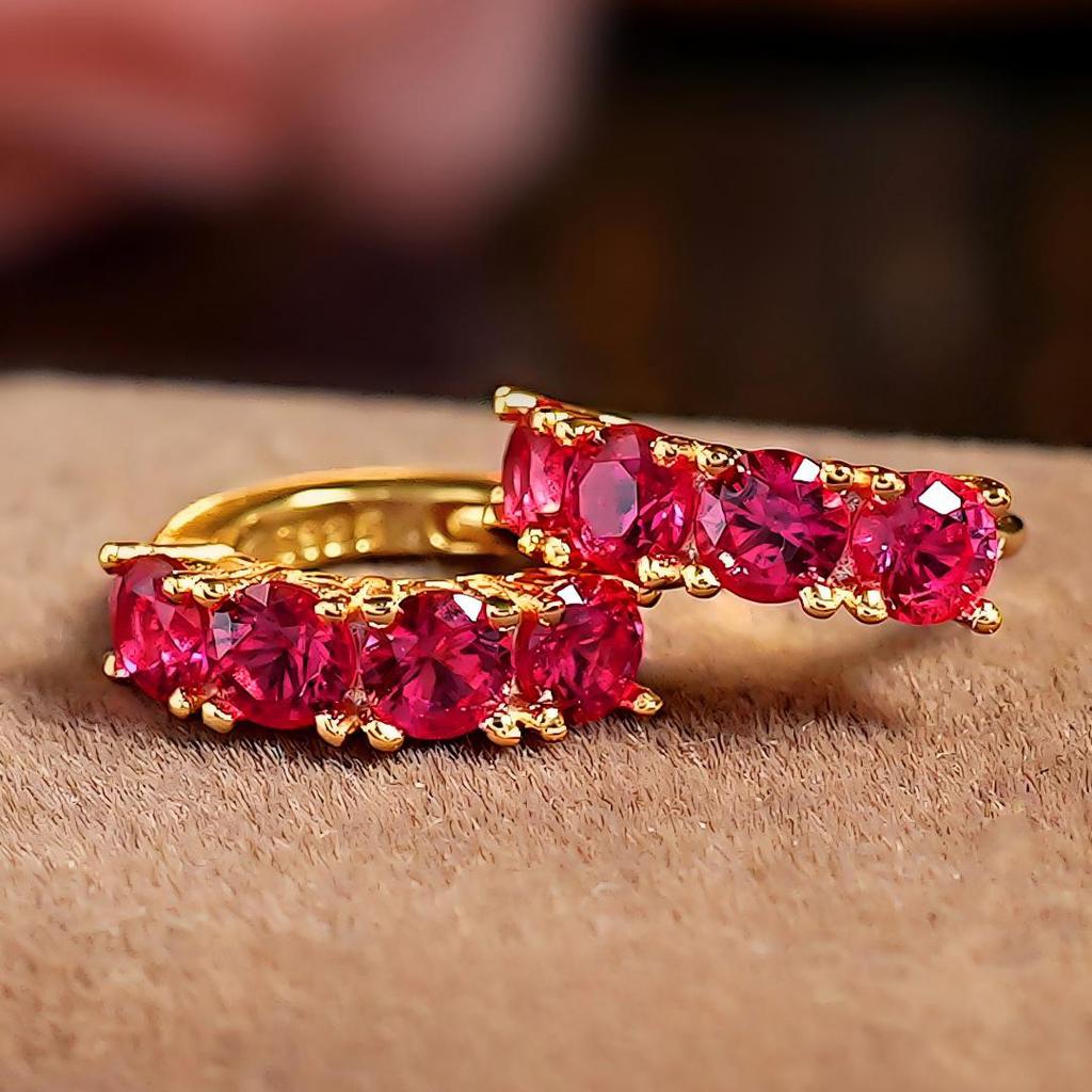 Rose-red Tourmaline-colored Small Earrings Stick To The Ears, Light Luxury Commuter Earrings, Women's Daily Versatile Earrings, Ear Buckles 2026