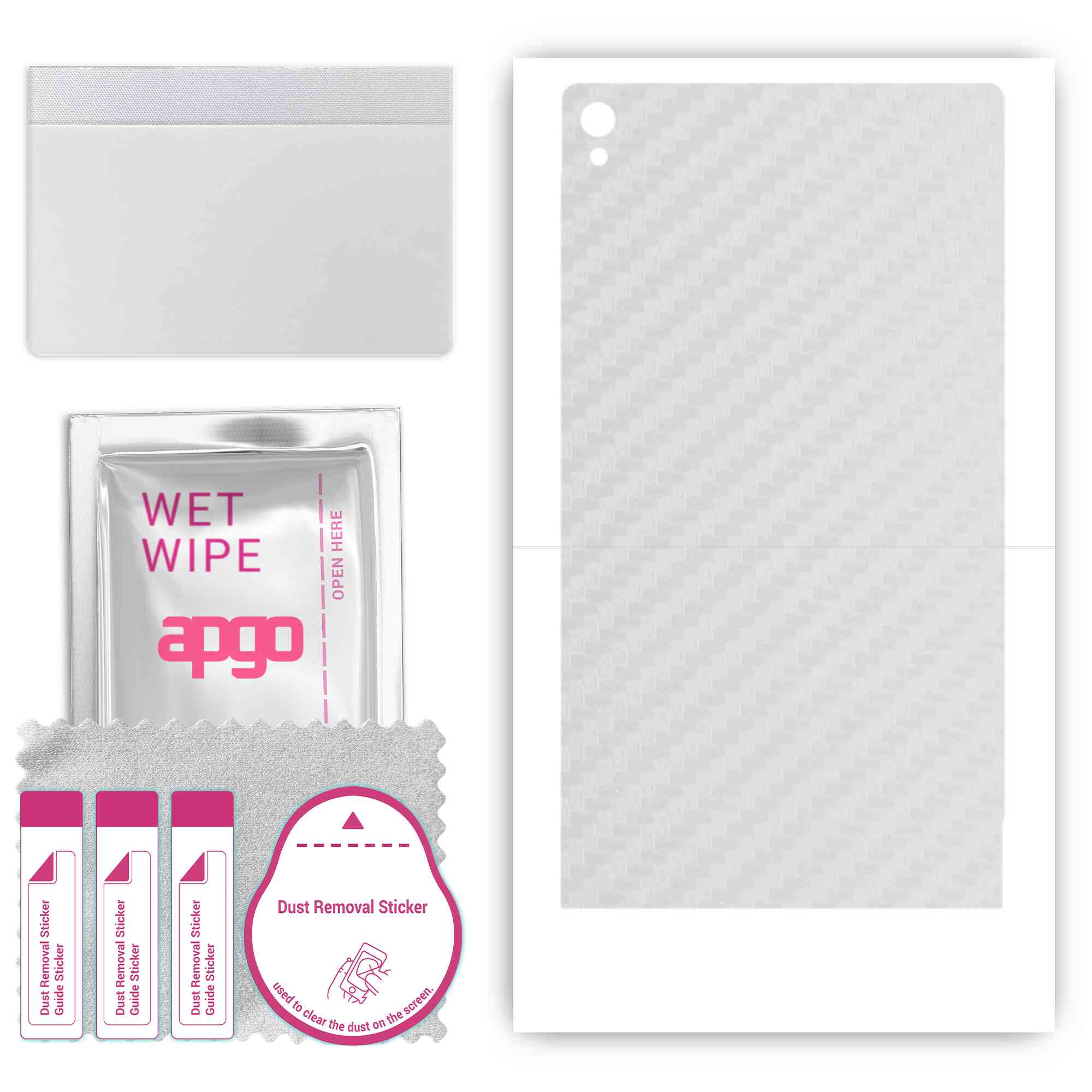 

apgo Protective Skin Sticker for the back compatible with Lenovo Tab3 8 Plus, Wrap Film, Foil, Vinyl - Pattern Transparent Carbon