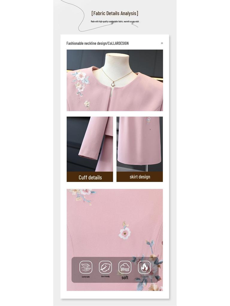 2026 New Style Mother-in-law Formal Wedding Dress Set for Middle-aged Women - Spring & Autumn