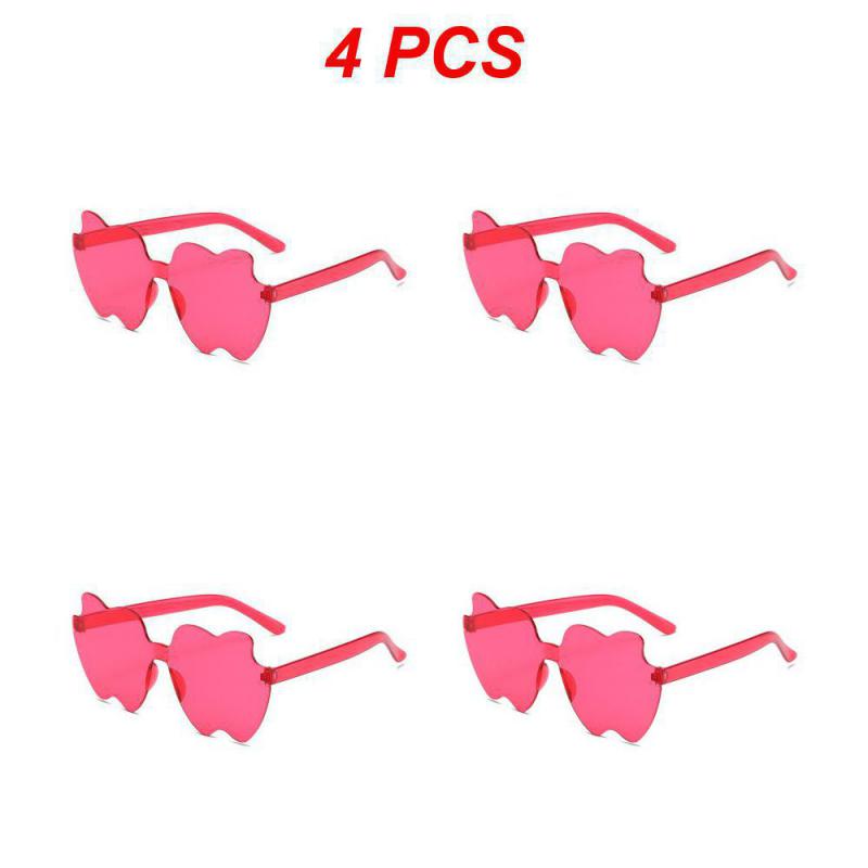 2/4/6PCS Eyewear Frameless Clear Lens Colorful Funny Gafas De Sol Shades Polarized Rimless Jelly Color Personality For Women Men