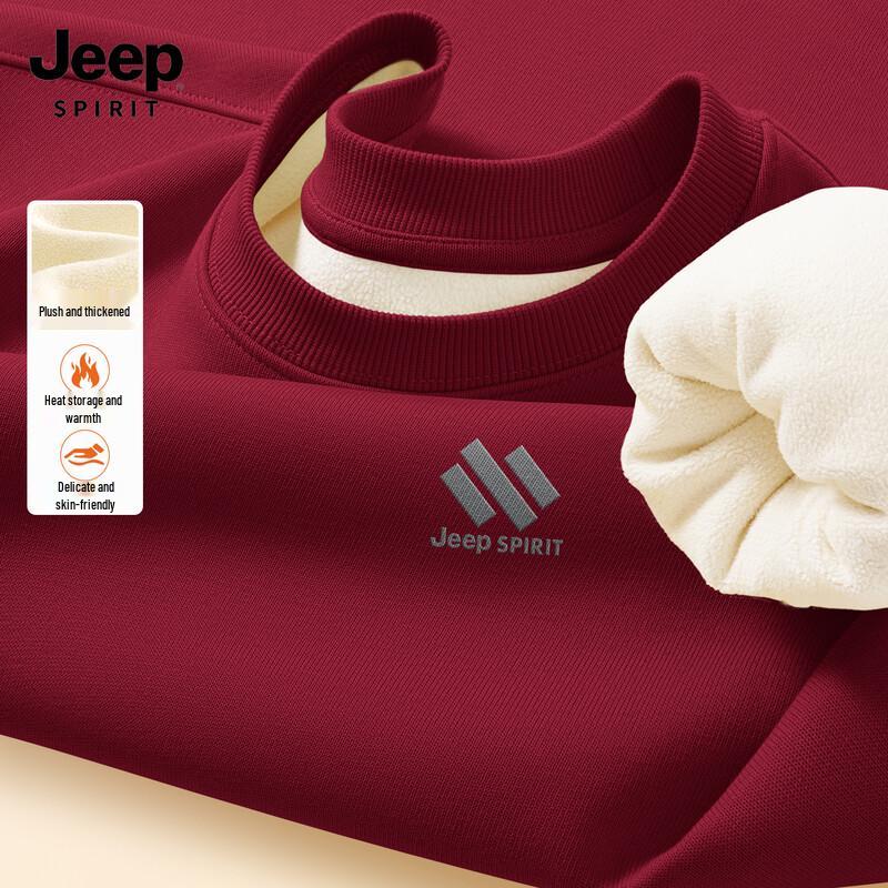 JEEP SPIRIT Herren Fleecegefüttertes Rundhals-Sweatshirt