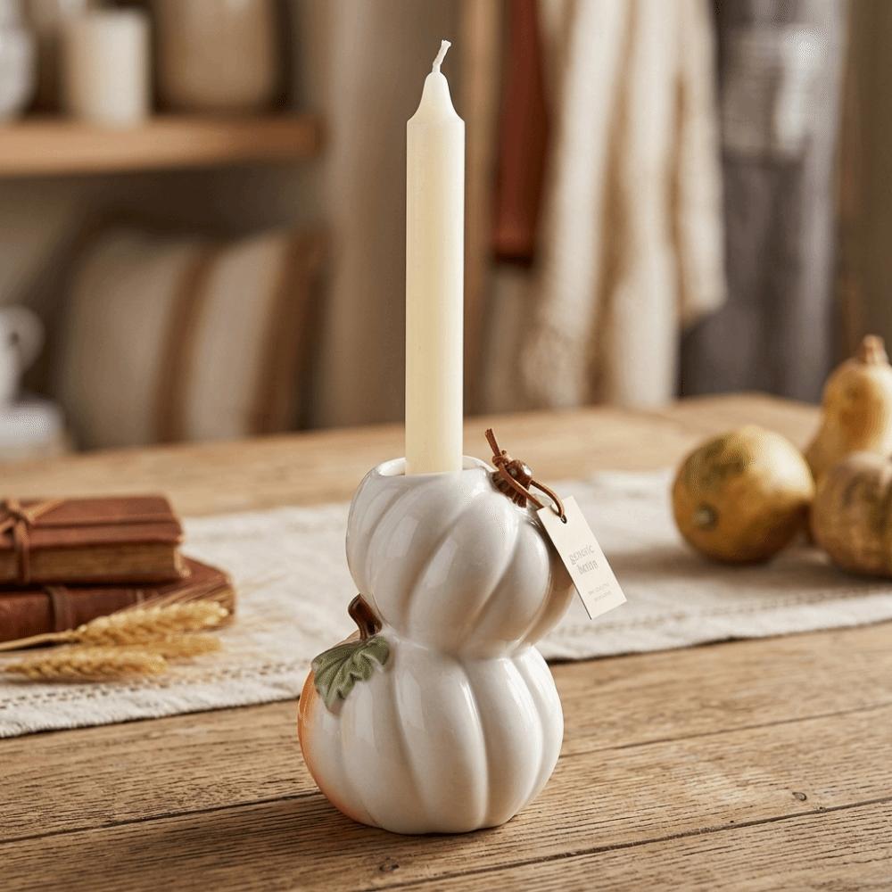 Ceramic Halloween Candle Stick Centerpiece Halloween Decor Pumpkin Candle Stand Tabletop Decor