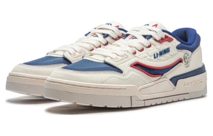 Li Ning 001 BTC PREMIUM Cushioning Slip Resistant Abrasion Resistant Low top Casual Shoes Men's White Blue AGCT495-2