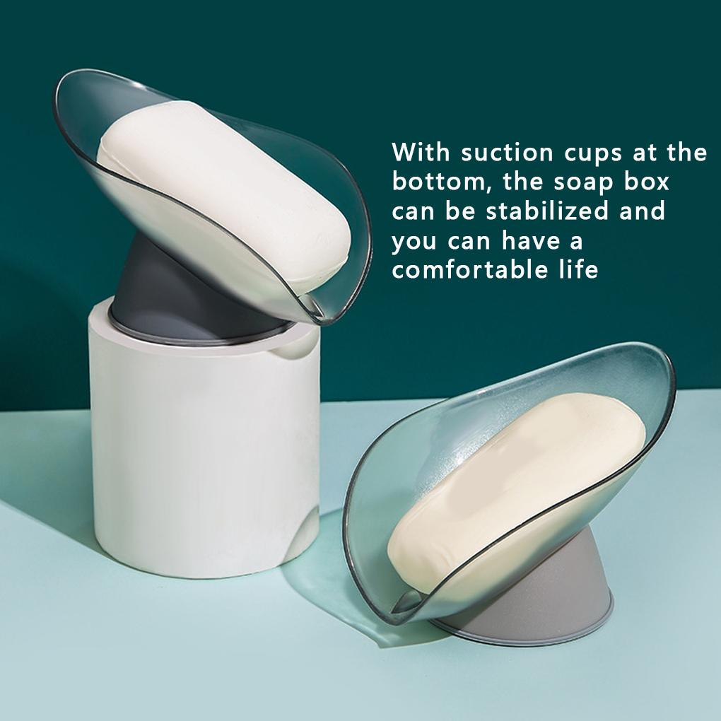 Storage Box Sucking Container Leaf-shaped Draining Organizer for Kitchen Bathroom