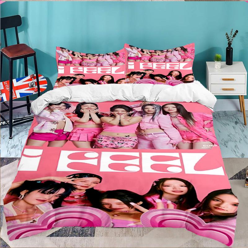 Kpop idle 3pcs Bedding Set,Including 1pc Duvet Cover And 2pcs Pillowcases Perfect Gift for Christmas,Ideal for Bedroom, Dormitory