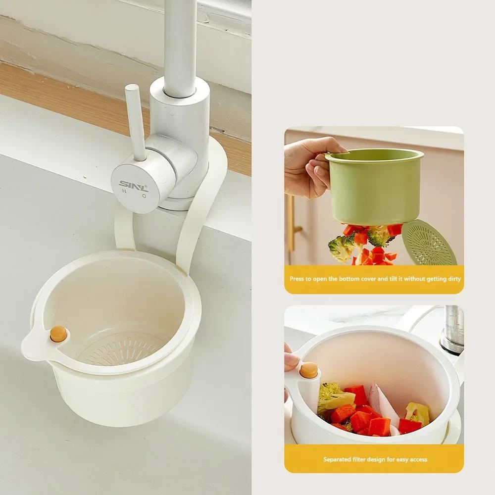 Portable Push-type Kitchen Sink Filter Basket Separate Drain Bowl Filter Basket Anti-leakage Anti-leakage Sink Storage Rack