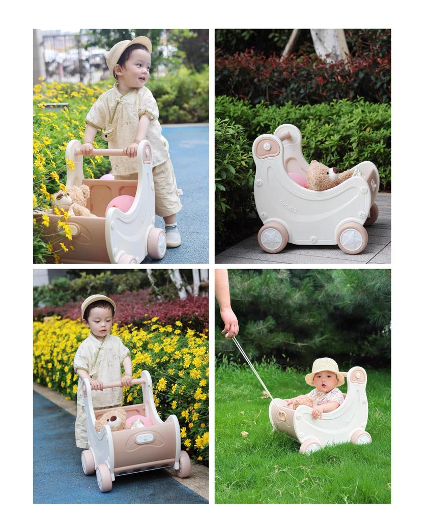 Gorocking Banana Wagon Toy Box, Push Cart, Baby Kids Wagon, Baby Walker, Toy Wagon, Toy Storage (Pink)