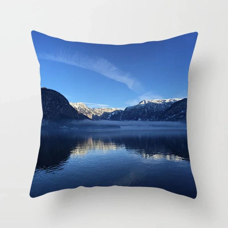 Mountains, Rivers, Forests, Landscape Pillowcases, Sofa Furnishings, Office Cushion Covers, Bedroom Room Home Decoration X