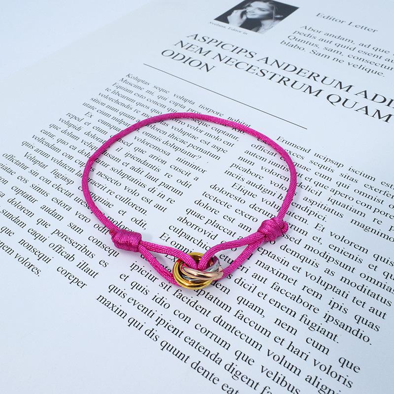 

Три Кільця Любов Дружба Регульований Плетений Браслет на Мотузці