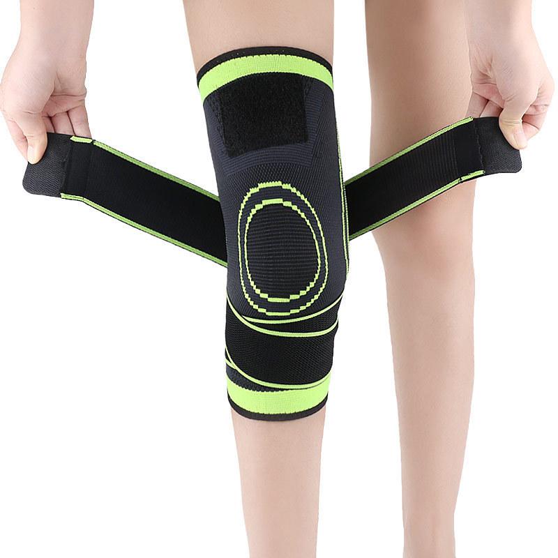 Breathable Knit Compression Athletic Knee Pads for Winter Sports Orange L (Leg circumference 42-47cm)