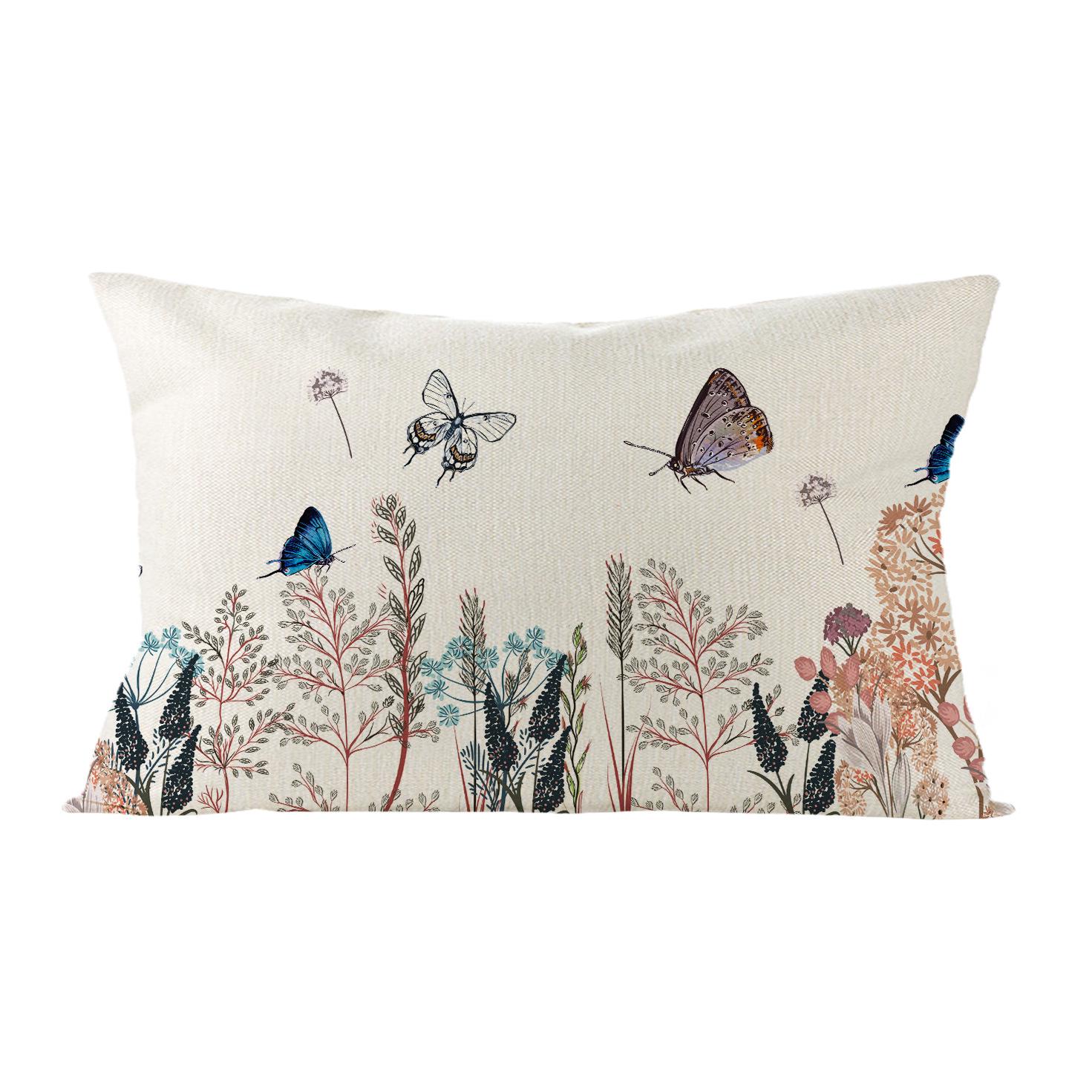 

Наволочка из льна с цветочным рисунком: Декоративный чехол на подушку для дивана или спальни 30x50cm (no pillow insert)